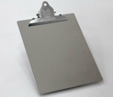 Stainless steel BioSafe® cleanroom clipboard  |  1350-00A-2 displayed