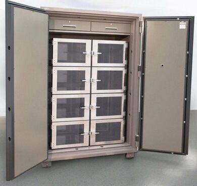 Stores sensitive components in a dry, contamination-free environment; guards against fire, theft or tampering  |  6500-22 displayed