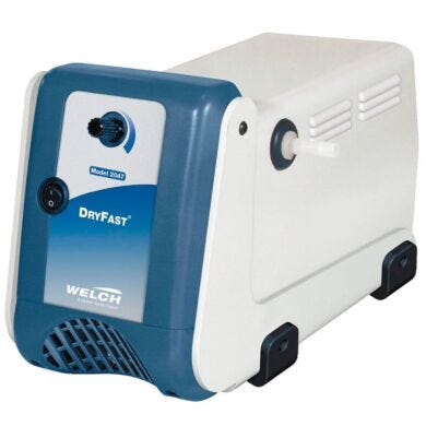 The Chemical Duty Dry Vacuum pump is a powerful tool for rapid drying and evaporation in small vacuum ovens  |  7906-51 displayed
