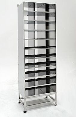 Narrow Stainless Steel Biosafe Bootie Cabinet  |  9600-54A displayed