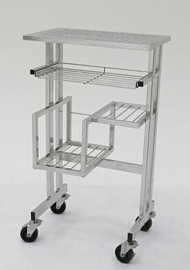 Electropolished Stainless Steel BioSafe Computer Carts with Locking Stainless Steel /utherane casters  |  9600-19 displayed