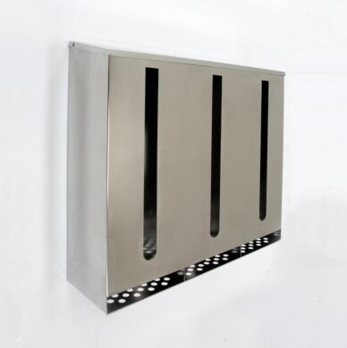 Wall Mounted 3 Compartment Stainless Steel Dispenser  |  4951-30-2 displayed