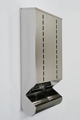 Stainless Steel 2 Chamber Glove Dispenser With Catch Tray  |  4952-35-2-316 displayed