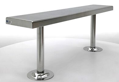 Solid Top Floor Mounted Stainless Steel Gowning Bench  |  1530-15-2 displayed