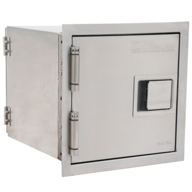 CleanSeam Fire-Rated wall mount pass-through chamber in 304 stainless steel  |  1993-77A displayed