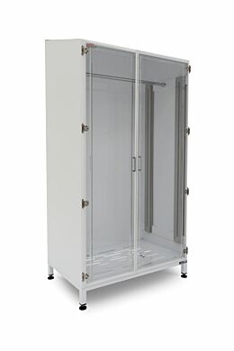 Short Garment Storage Cabinet with Acrylic Doors Model Shown  |  4101-16C displayed