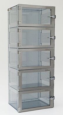 The SDPVC Adjust-A-Shelf desiccator cabinet can retain up to five chambers worth of storage capacity in a low humidity environment.  |  3950-20D displayed