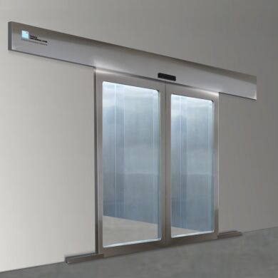 Stainless steel full view bi-parting pre-hung automatic double door  |  5556-16  |  