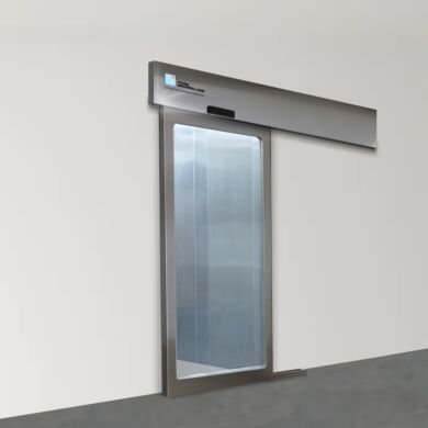 Stainless steel full view right sliding pre-hung automatic door  |  5556