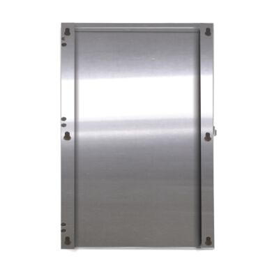 Stainless steel mounting panel for BioSafe® safety glasses holder allows housing to lift off for thorough cleaning  |  4949-04 displayed
