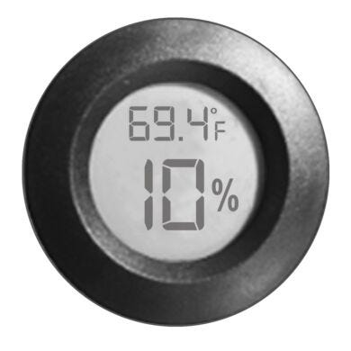 Displays internal temperature and relative humidity (one included on each cabinet)