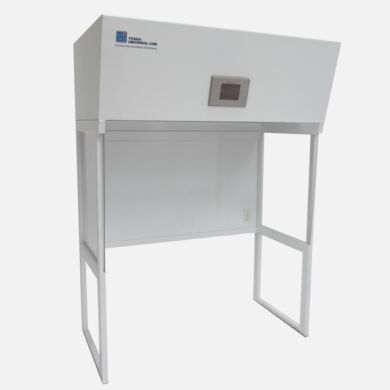 Vertical laminar flow hood provides unidirectional flow of HEPA-filtered air, includes PLC touchscreen control (5-foot model shown)  |  2001-81C displayed