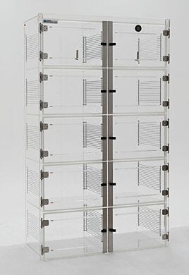 ValuLine acrylic desiccator cabinet, 10 chambers with adjustable shelving  |  3949-37C displayed