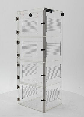 ValuLine acrylic desiccator cabinet, 4 chambers with adjustable shelving  |  3949-28C displayed
