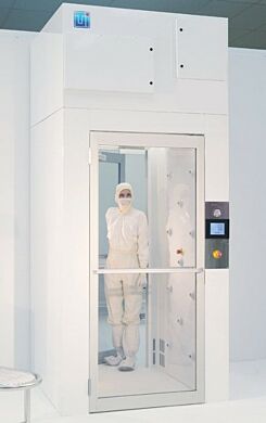 Cleanroom Powder Coated Steel Air Shower with model  |  6010-00A displayed