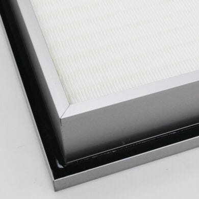 Gel-filled channel on room-side replaceable filter forms a tight seal against knife edge on fan housing  |  6601-25-R displayed
