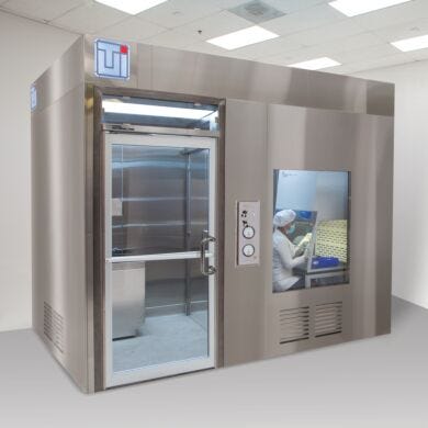 Shown is an all stainless-steel USP797 compounding room, including ante-room and buffer room  |  2900-94-S