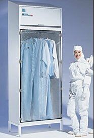 Type A Cleanroom Garment Storage Cabinet features a full length hanger rod for cleanroom garments and materials  |  4101-17C displayed
