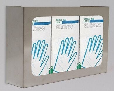 3 Box Stainless Steel Large Glove Box Holder  |  4951-55-2-316 displayed