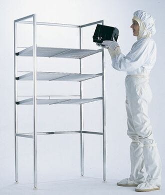 48''H with 3 shelves for clean, secure enclosure to protect WIP materials  |  9611-00 displayed