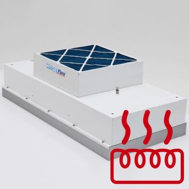 ULPA filtered fan unit with heater up to 100F, for cleanroom applications  |  6601-24-UT displa