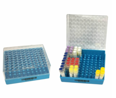 Fully autoclavable cryogenic storage box with hinged lid by MTC Bio