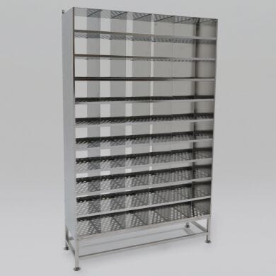 Stainless Steel Perforated Bootie Cabinet  |  9600-03D displayed