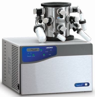 FreeZone 4.5L -105C Freeze Dryers by Labconco for low eutectic samples including dilute methanol and ethanol;