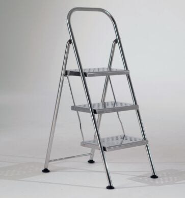 Stainless Steel Folding 3 Step Ladder  |  2805-82A displayed
