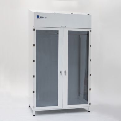 Powder-coated steel garment cabinet provides versatile cleanroom storage space  |  4101-16D-HD displayed