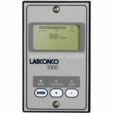 Labconco Guardian Digital Monitor alerts operator of low or unsafe airflow  |  3646-94 displayed