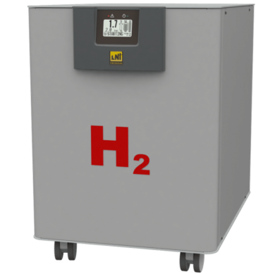 HG Pro 4000 PEM Hydrogen Generators by LNI Swissgas with a 4000 cc/min flowrate, a 16 bar (232 psi), a 20L tank, a multilayer PEM cell and a high pressure GLS  |  7200-PP-03 displayed