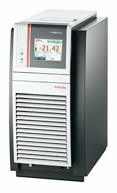Presto A40 Temperature Control System by Julabo features a touchscreen, multiple data ports and an integrated programmer for versatile control  |  