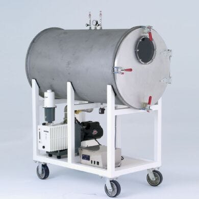 High-Capacity Vacuum Chamber includes piping, fittings and solenoid valve