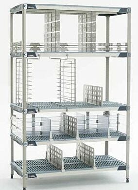 MetroMax i Shelving Systems feature stainless steel corners for durability and stability  |  1541-29 displaye