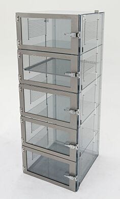 Adjust-A-Shelf nitrogen purge cabinet, static-dissipative PVC, 5 chambers with adjustable shelving  |  3950-18D displayed