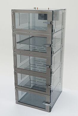 IsoDry Nitrogen storage cabinet, static-dissipative PVC, 5 chambers with automatic RH control  |  3950-18F-ISO