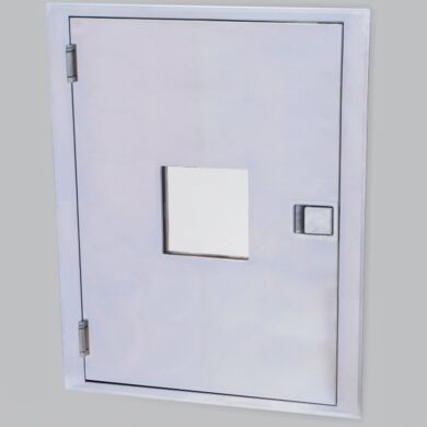 UL 10B-listed fire-rated door is suitable for use in a fire-rated cleanroom or laboratory wall