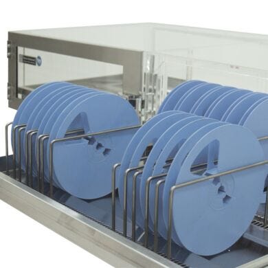 Optional Slide-Out drawers are available for Vertical Storage desiccators