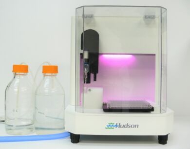 Rapid pH Automatic pH Instrument with probe by Hudson Robotics simultaneously measures up to 96 samples  |  3030-52 displayed