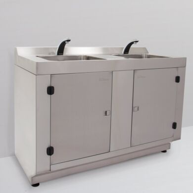 Stainless Steel 2 Sink Rinsing Station  |  9600-47A displayed