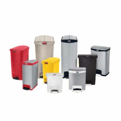 Resin and stainless steel medical waste management receptacles in a variety of colors are available in 4-gallon to 30-gallon capacities