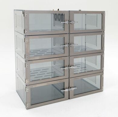 IsoDry Smart nitrogen desiccator cabinet, static-dissipative PVC, 8 chambers with automatic RH control