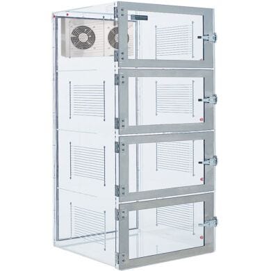 IsoDry Smart nitrogen desiccator cabinet, acrylic, 4 chambers with automatic RH control  |  3950-47F-ISO displayed