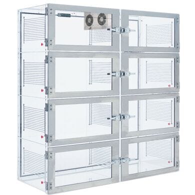 IsoDry Smart nitrogen desiccator cabinet, acrylic, 8 chambers with automatic RH control  |  3950-34F-ISO displayed