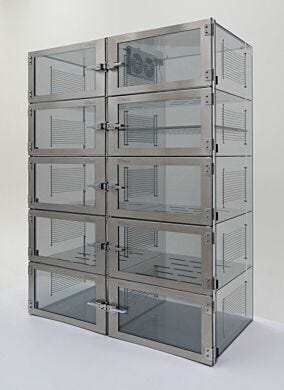 IsoDry Smart nitrogen dry cabinet, static-dissipative PVC, 10 chambers with automatic RH control  |  3950-06F-ISO displayed