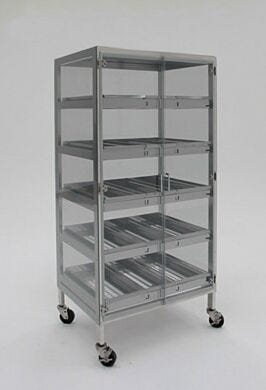 15 tray model shown with optional casters ans SDPVC enclosure.  |  9130-03A displayed