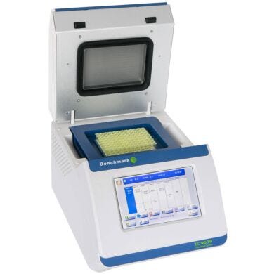 TC 9639 Thermal Cycler by Benchmark Scientific with an intuitive, icon-driven interface, a large color touchscreen and multi-format blocks for tubes and PCR str  |  