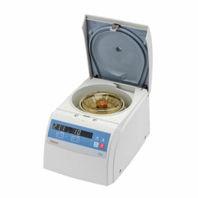 Ventilated Heraeus Pico 21 microcentrifuge from Thermo Fisher spins samples at 14,800 rpm  |  1108-03 