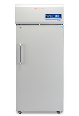 Single-solid door 827L TSX High-Performance Refrigerator by Thermo Fisher Scientific includes 4 shelves and casters; GMP Clean Room Class A/ISO 6 compatible	  |  